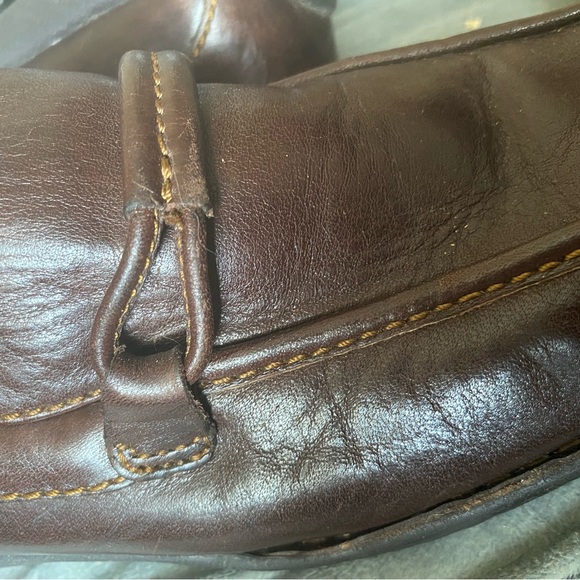 Born Leather brown loafer driving shoes size 7.5 detailed stitching rubber sole - Picture 6 of 10